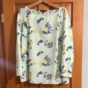 Banana Republic Floral Blouse - Cream and Blue
